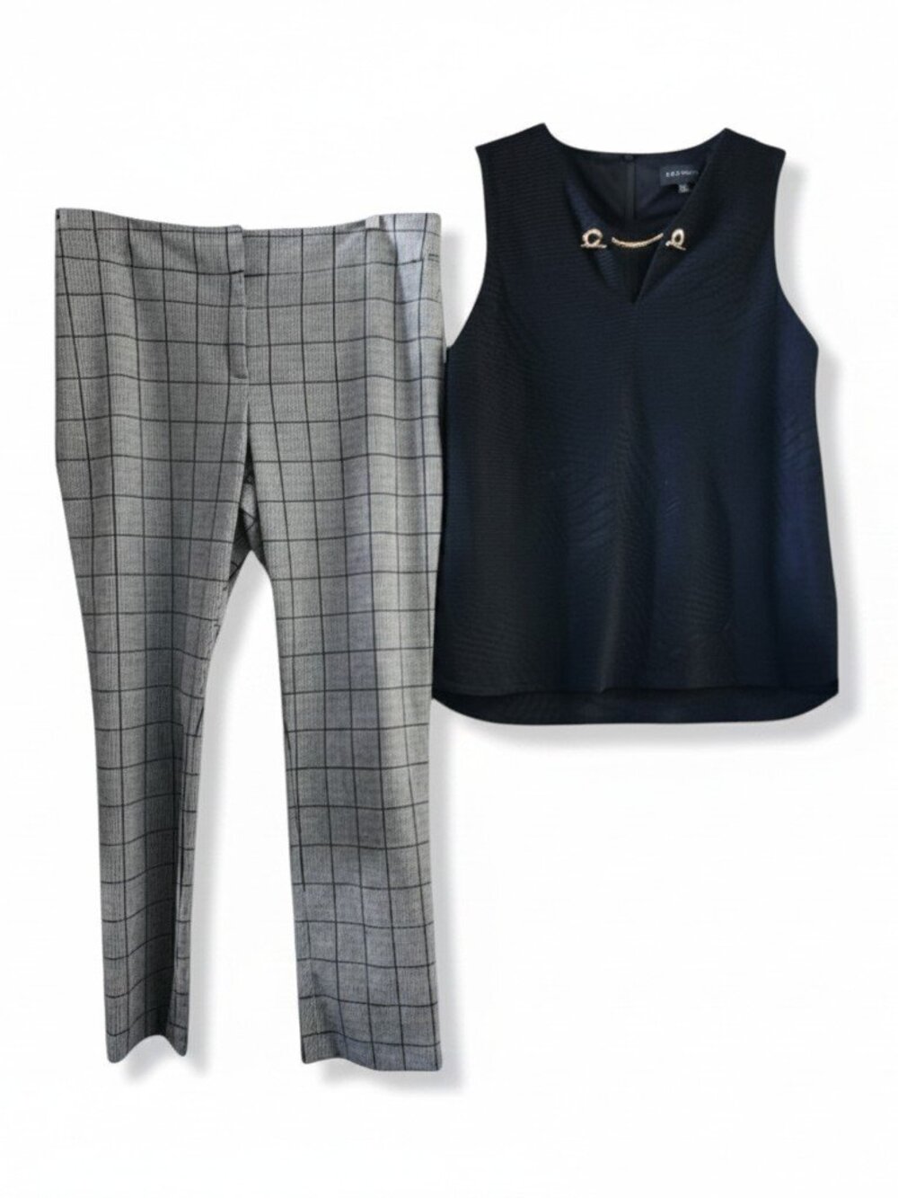 Premise Black Sleeveless Top XL & Kasper Pants 16 Set